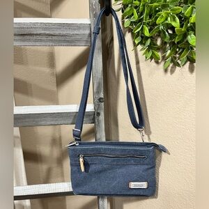 NWOT TRAVELON INDIGO CANVAS RFID PROTECTION BAG